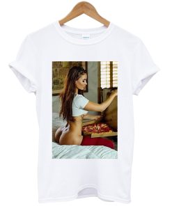 Sexy Pizza Girl On Bed Tshirt AI
