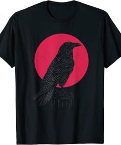 Black Crow Occult Japan Gothic Witchcraft Crow T-Shirt AI