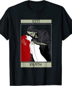 Blackcraft Vintage Death the Grim Reaper Kiss Tarot Card T-Shirt AI