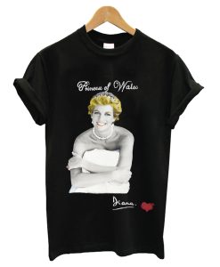 Princess of Wales Diana Black T Shirt AI